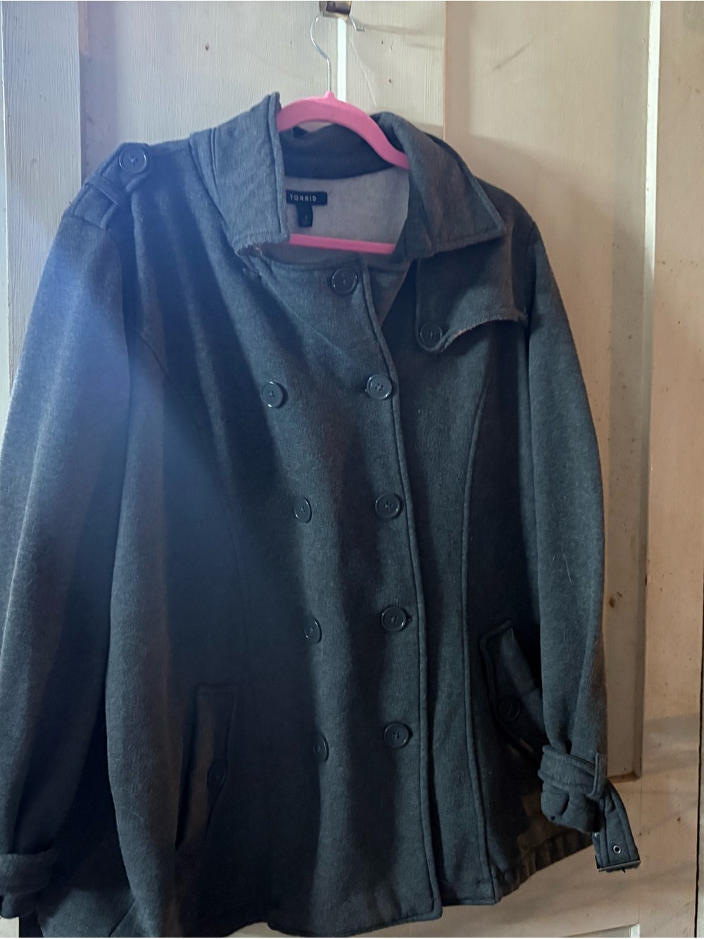 torrid Charcoal Double-Breasted Pea Coat - Picture 3 of 3